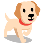 Illustration of happy dog having fun in online, one-on-one tricks class